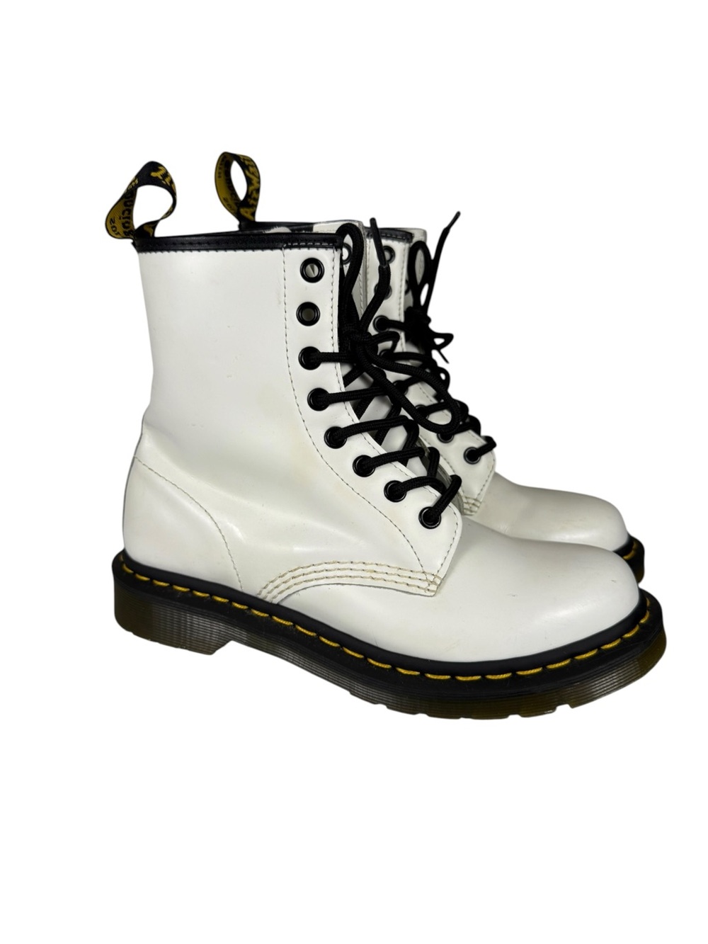Dr. Martens 1460 White Smooth Leather Lace Up Boots Sz 7